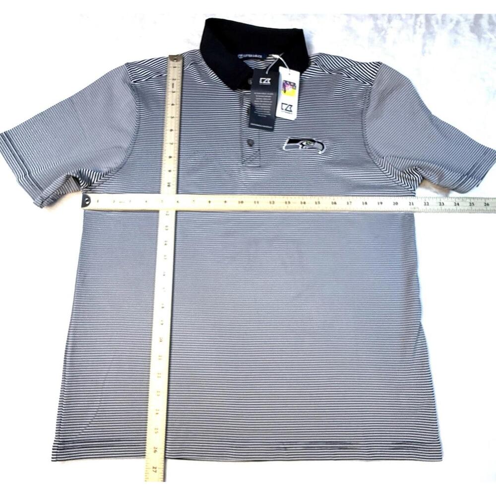Cutter & Buck Men’s NFL Seattle Seahawks Stripes Polo Medium NWT - Picture 5 of 5